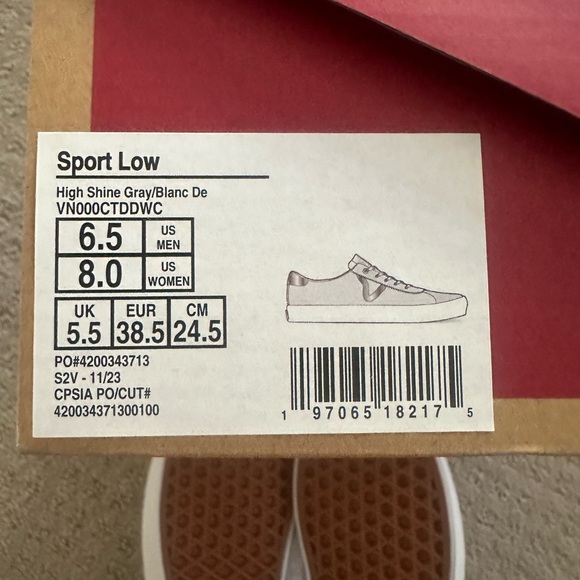 Vans Women's Cream and Silver Casual Sneakers - Picture 4 of 4